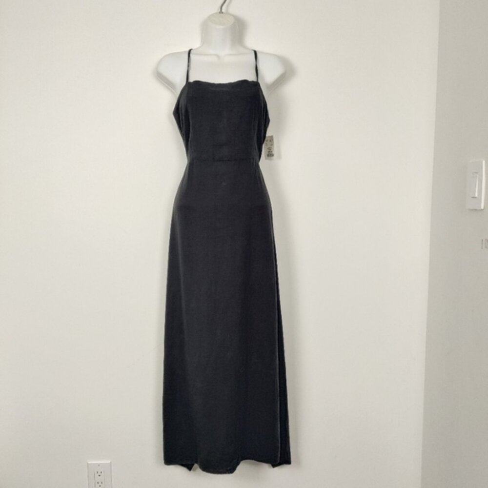 JJXX Women's Black Spaghetti Strap Maxi Sundress Size Medium NEW Whimsigoth